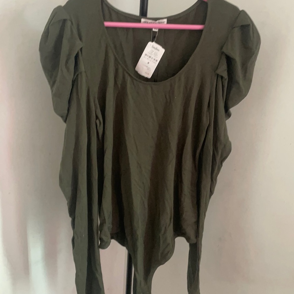 Green Puff-sleeve Bodysuit NEW W/ Tags